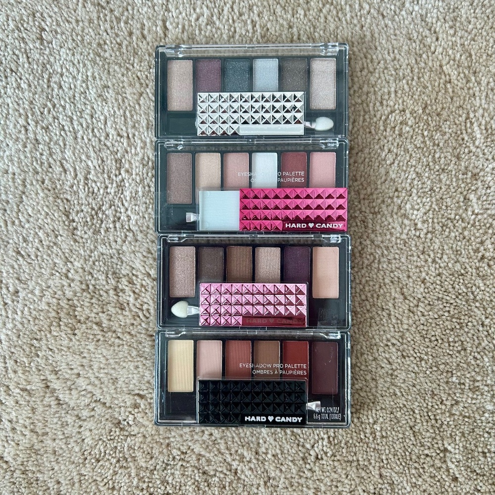 NWT Hard Candy Set of 4 Eyeshadow Palettes with 6 Shades Each